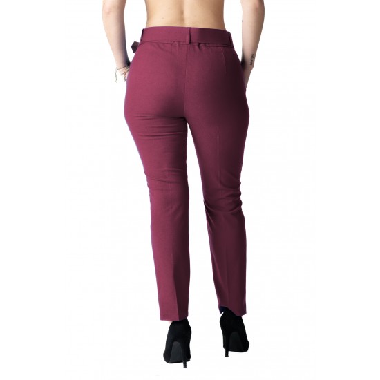 Pantaloni Dama Eleganti Grena Penelope Marime Mare Pantaloni Dama Eleganti Grena Penelope Marime Mare